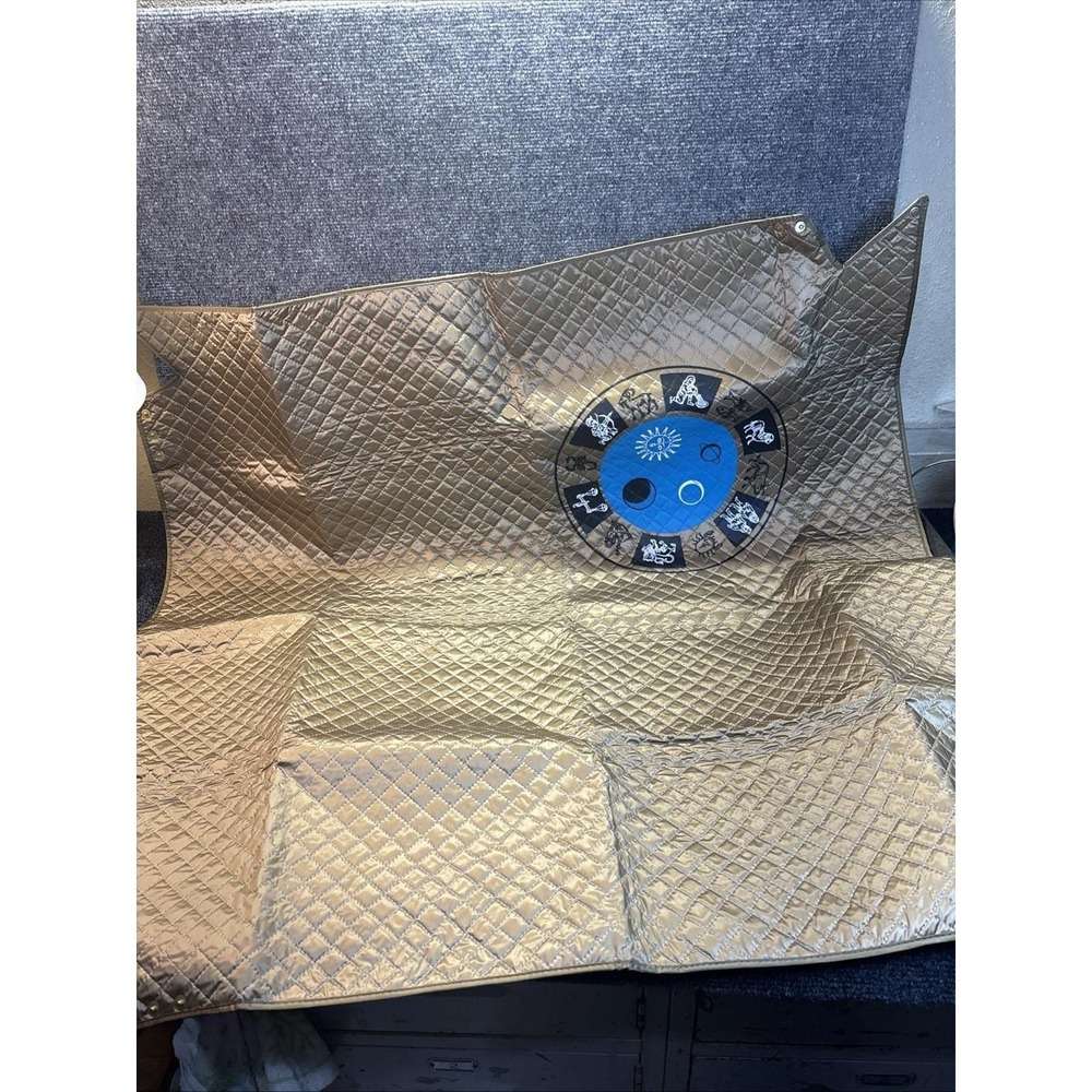 Vtg~Bridge/Card Table Fitted Cover w/Zodiac Sign and Buttons